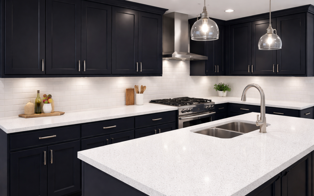 Best Cabinet Colors for Polar Frost Quartz Countertops